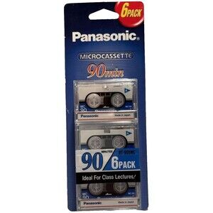 Panasonic RT-906MCT Microcassette 6-Pack 90min capacity tape